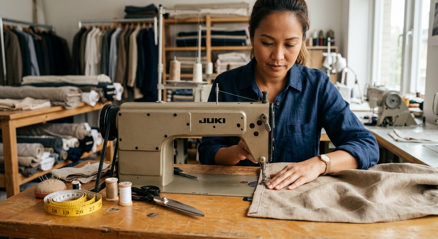 Sewing a garment hem